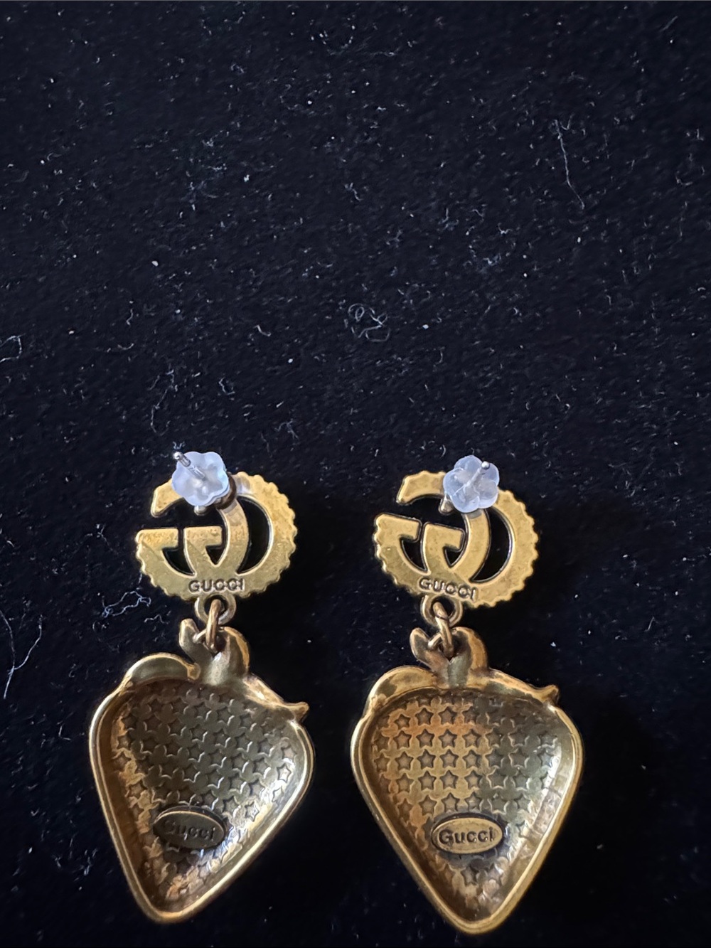 earrings Crystal Strawberry Drop Earrings - signed in back - Picture 4 of 4